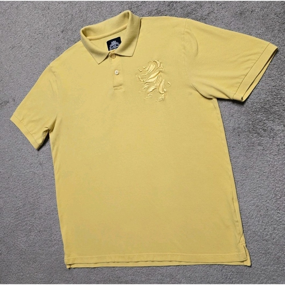 Vintage Y2K Ecko Unlimited Polo Mens XL Butter Yellow Big Rhino Embroidered Logo - Picture 8 of 16